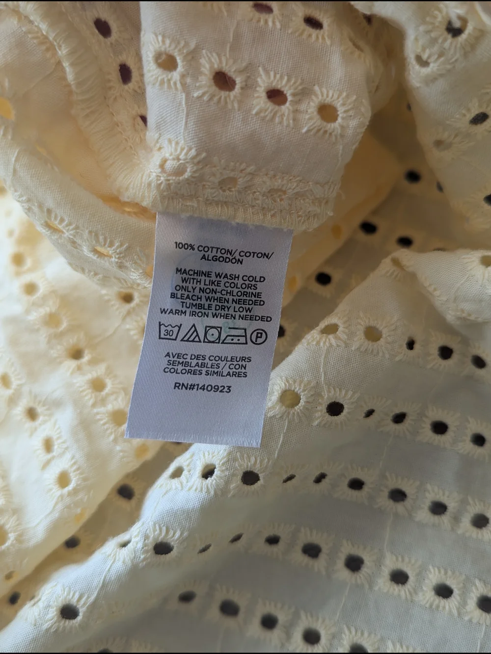 LOFT Pale Yellow Eyelet Puff Sleeve Blouse